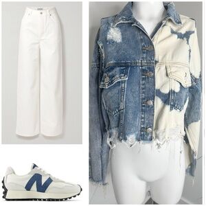 SIGNATURE8 ACID WASH DISTRESSED DENIM CROP JACKET/ NEW /SIZE MEDIUM